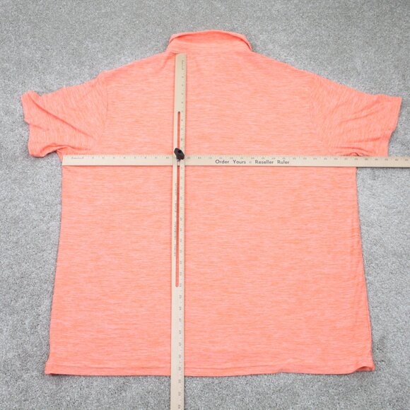 Three Sixty Six Polo Shirt Mens 3XL XXXL Orange Performance Stretch Golf S/S - Picture 11 of 15
